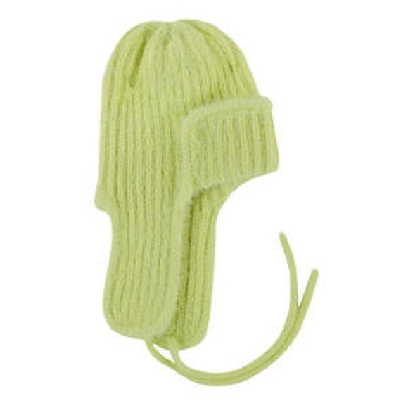 FREE PEOPLE Timber Fuzzy Knit Trapper Hat in lime - Picture 4 of 7